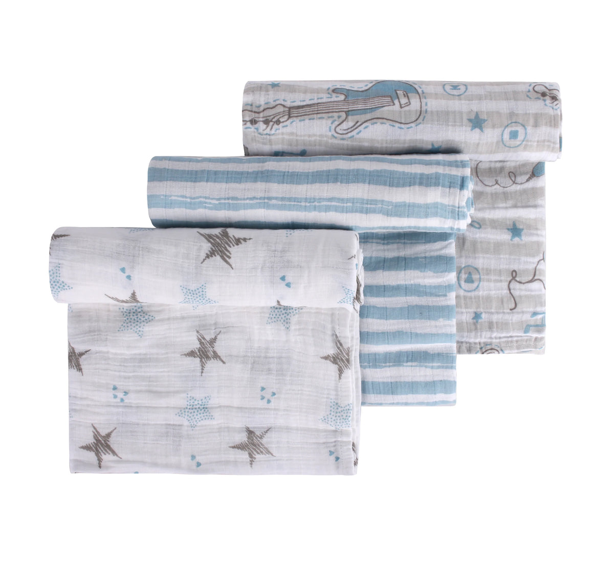 Muslin Swaddles – Set of 3 Rockstar