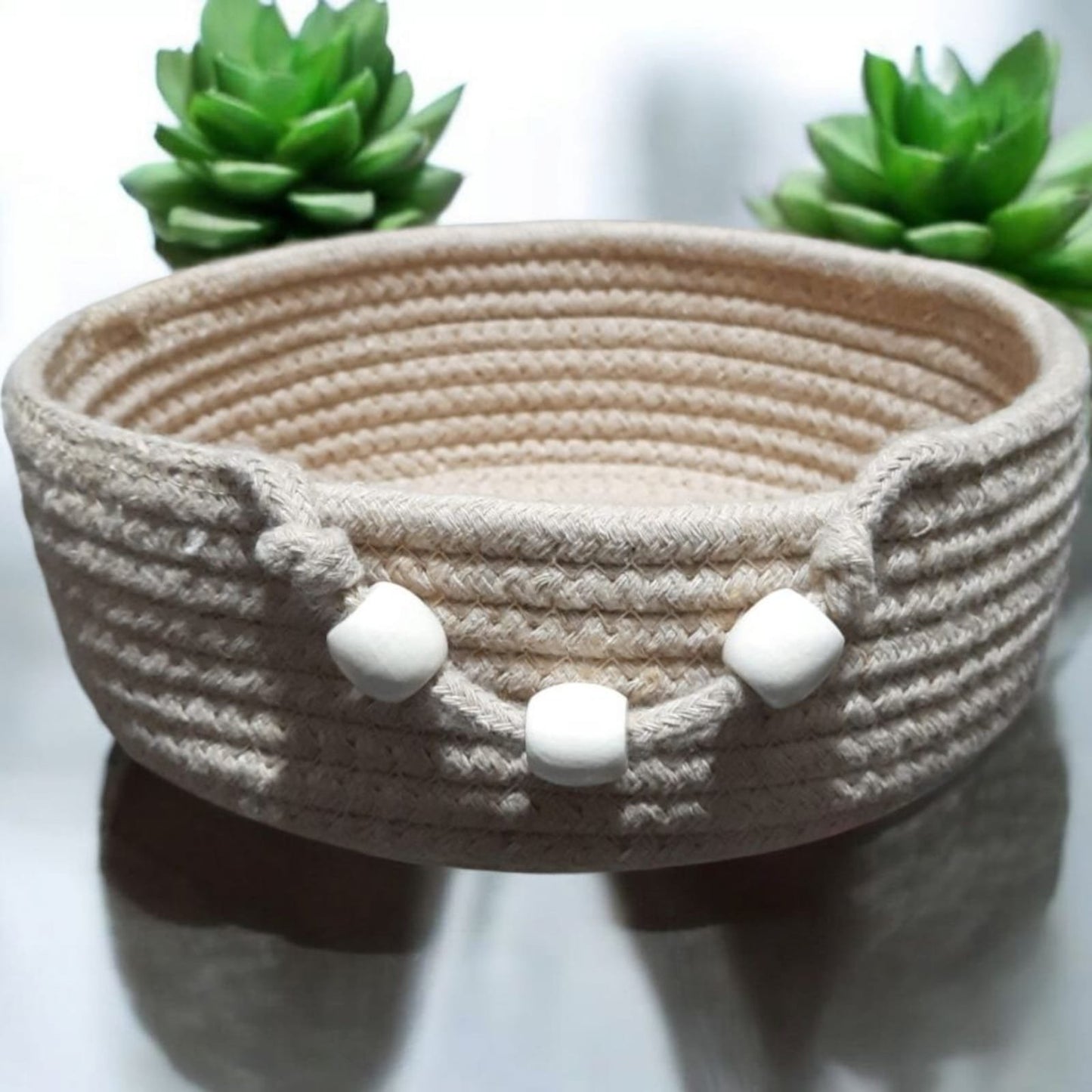 Round Cotton Basket With Handle