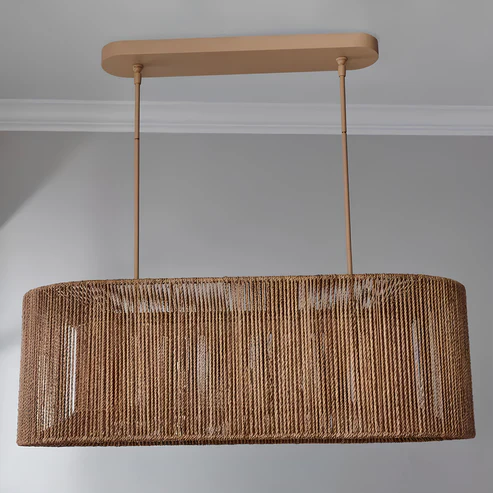 Saud Handcrafted Jute Rope Linear Chandelier