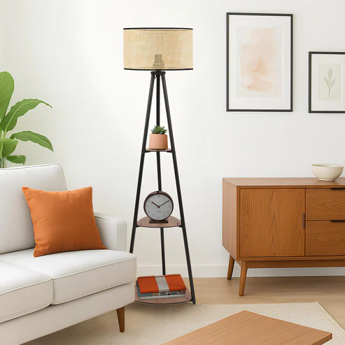 Scipio Handcrafted Mango Wood Floor Lamp