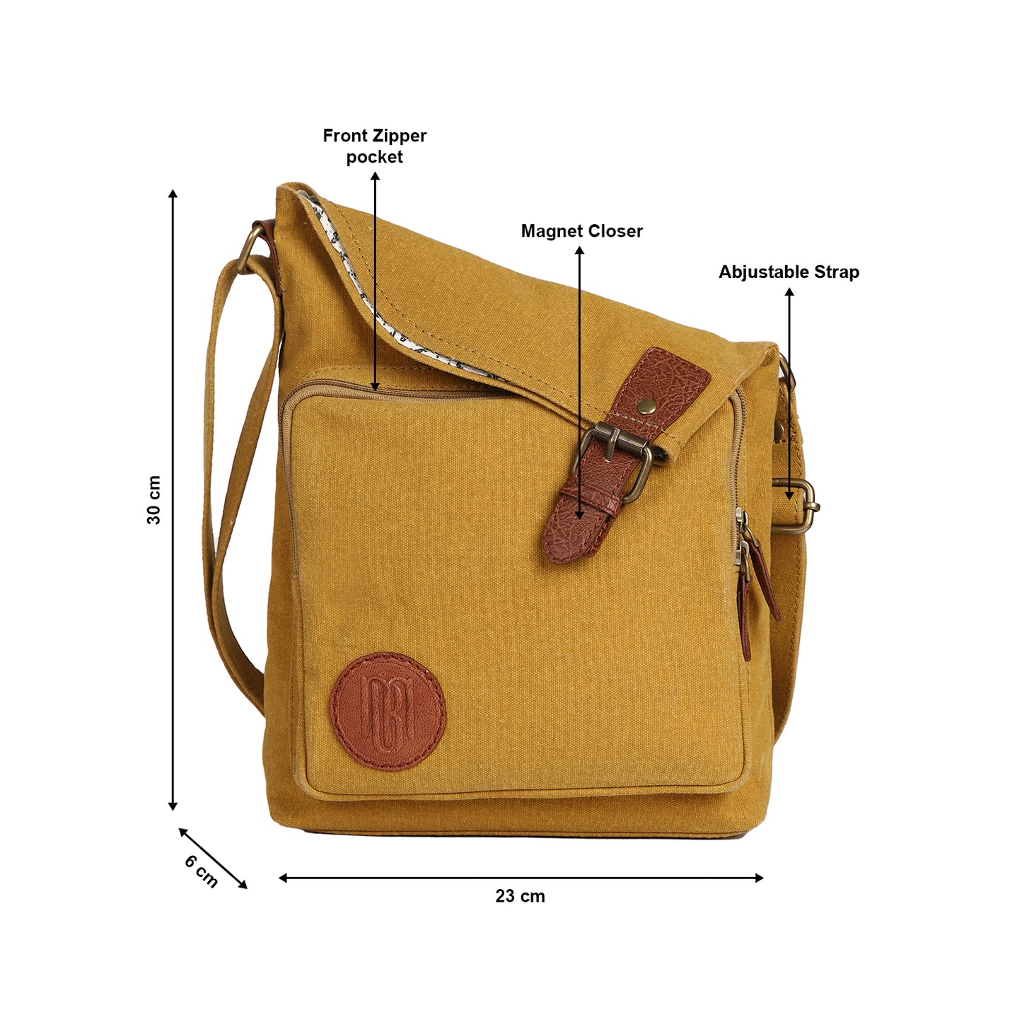 City Slicker Crossbody Sling bag For Men & Women - Mustard