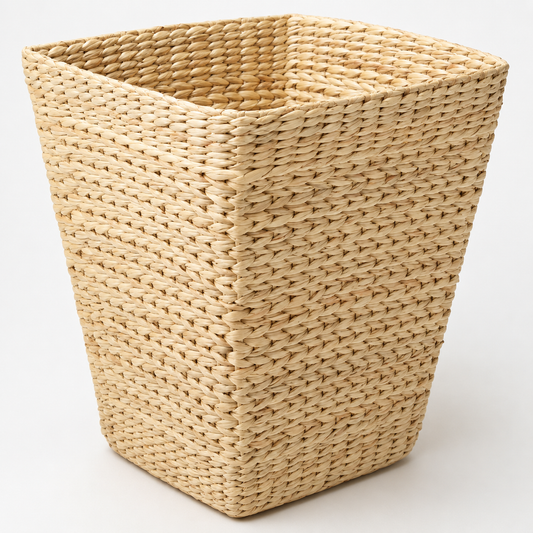 Square Tapered Natural Straw Dust Bin