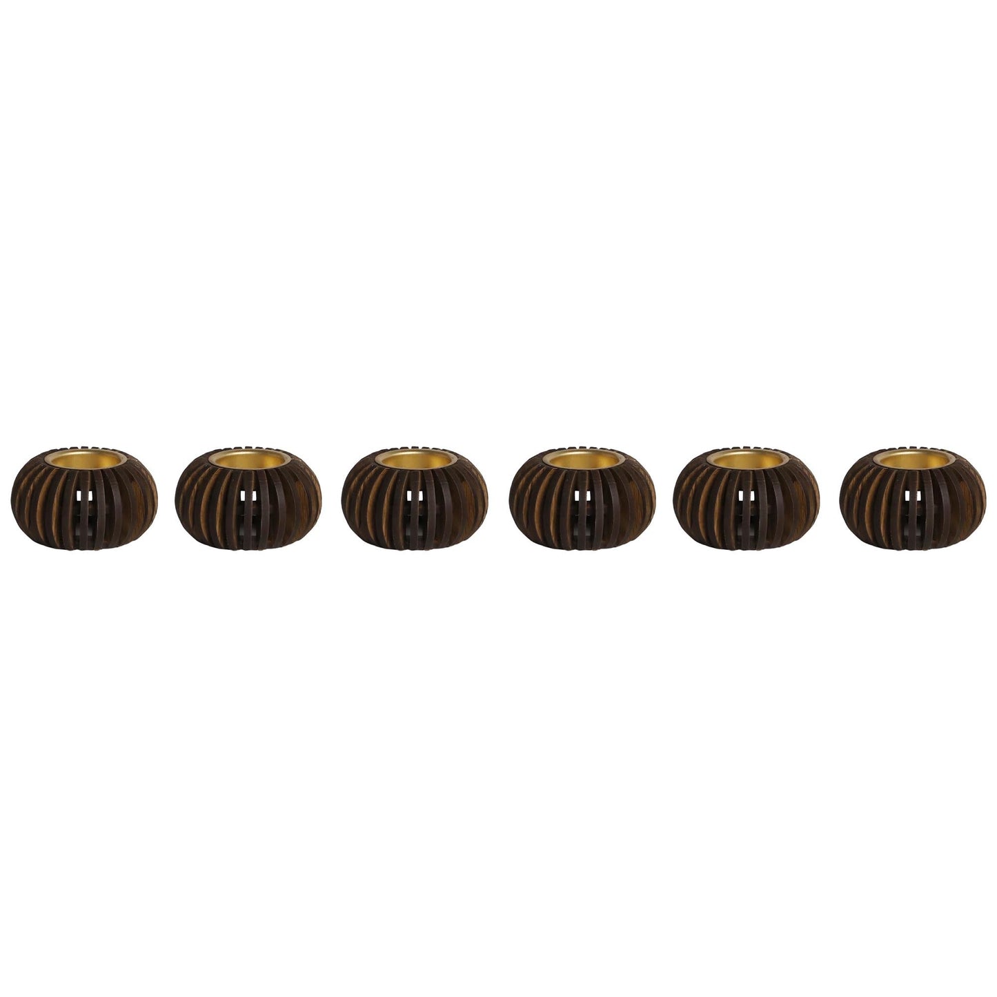 Cerra Wooden Tealight Holder Stand SET OF 6 | Elegant Holiday Dining Table Accent