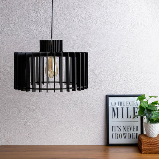 Carlo Black Engineered Wood Ceiling Pendant Lamp