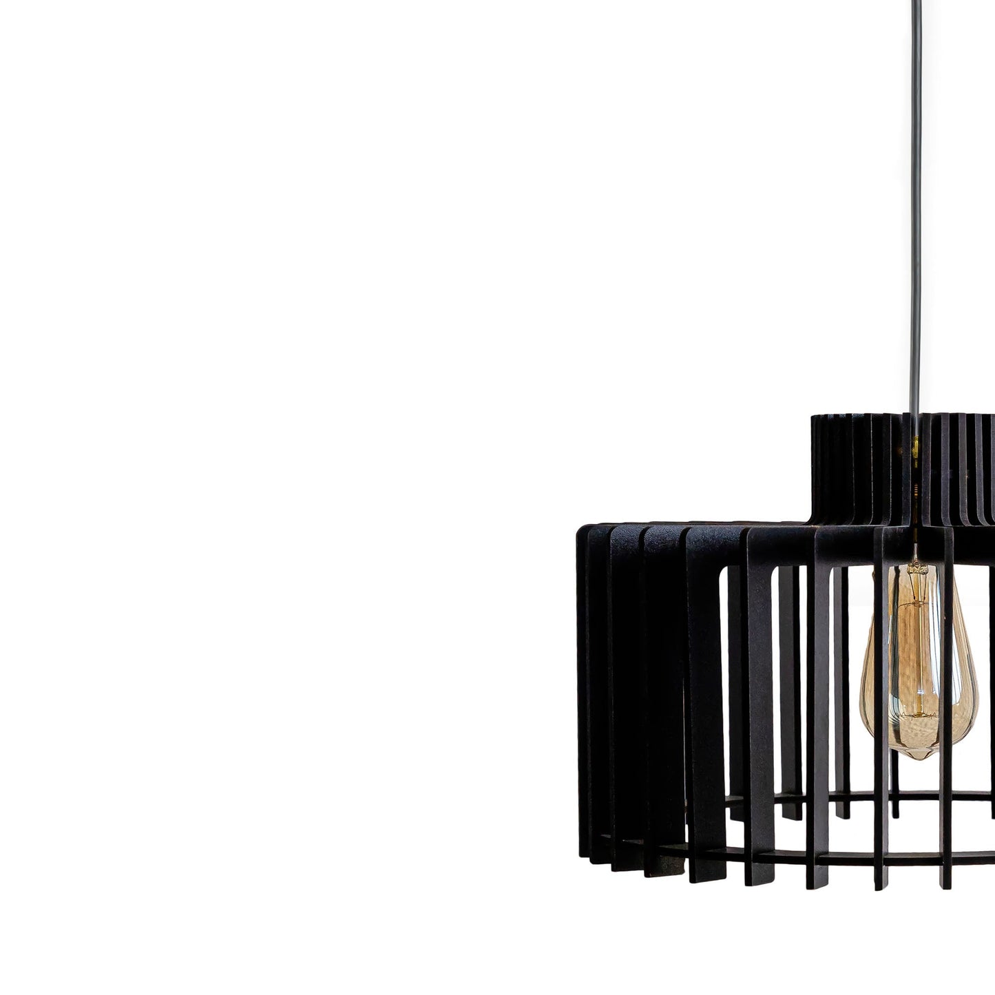 Carlo Black Engineered Wood Ceiling Pendant Lamp