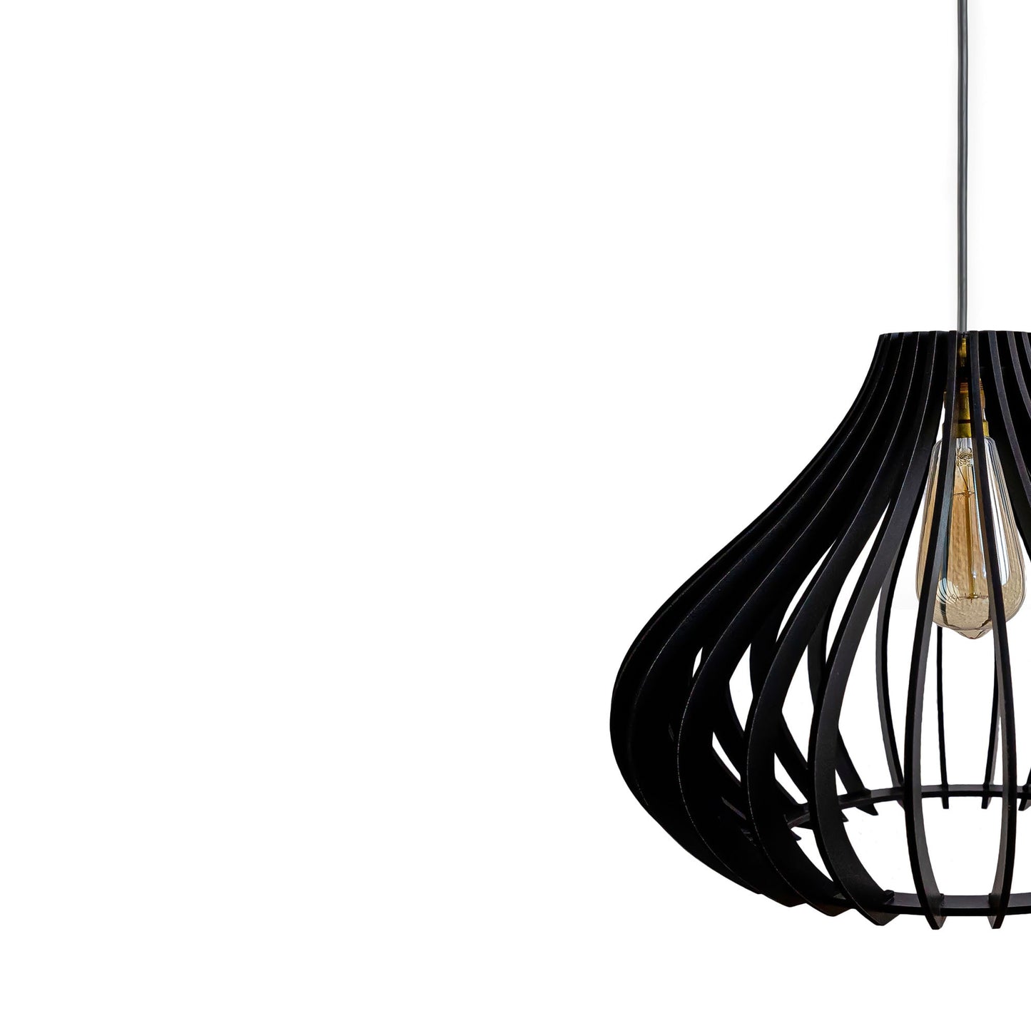 Cammy Black Engineered Wood Ceiling Pendant Lamp