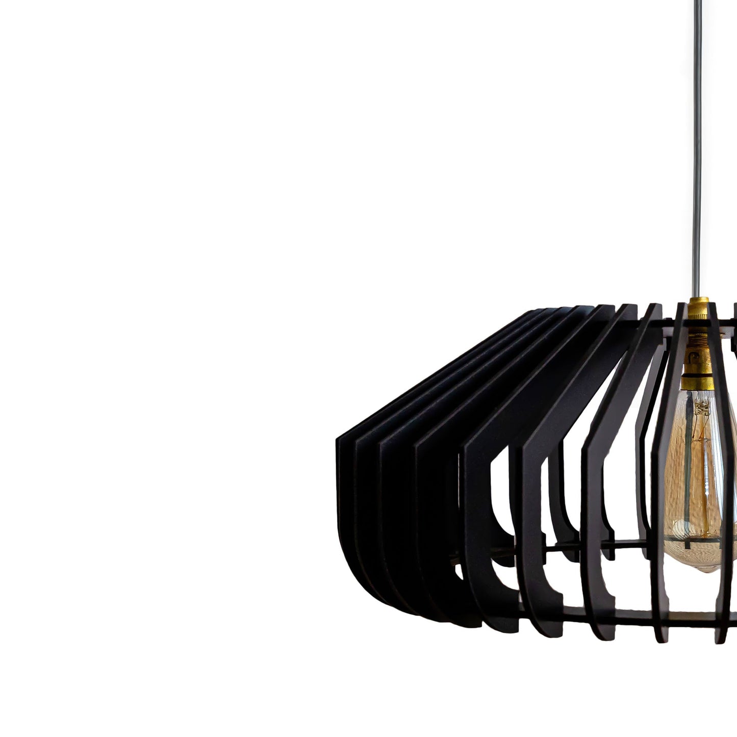 Cassa Black Engineered Wood Ceiling Pendant Lamp