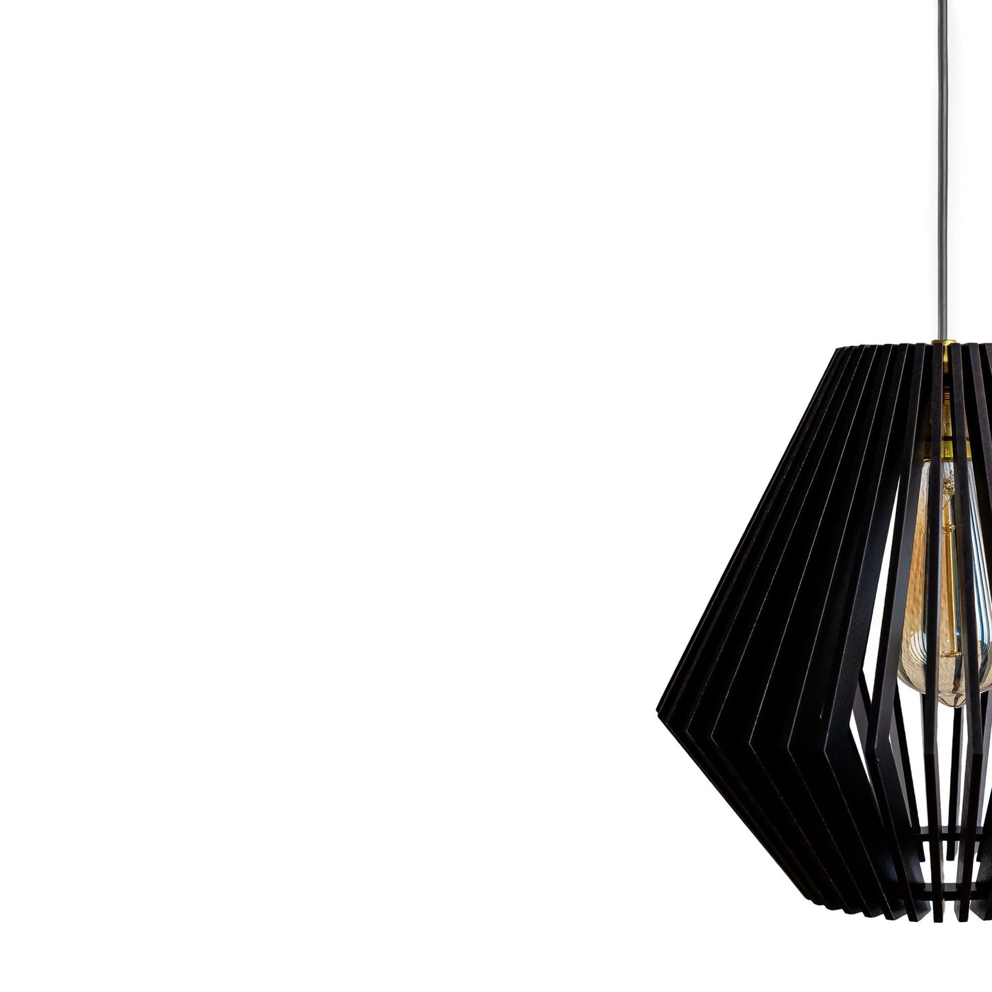 Canel Black Engineered Wood Ceiling Pendant Lamp