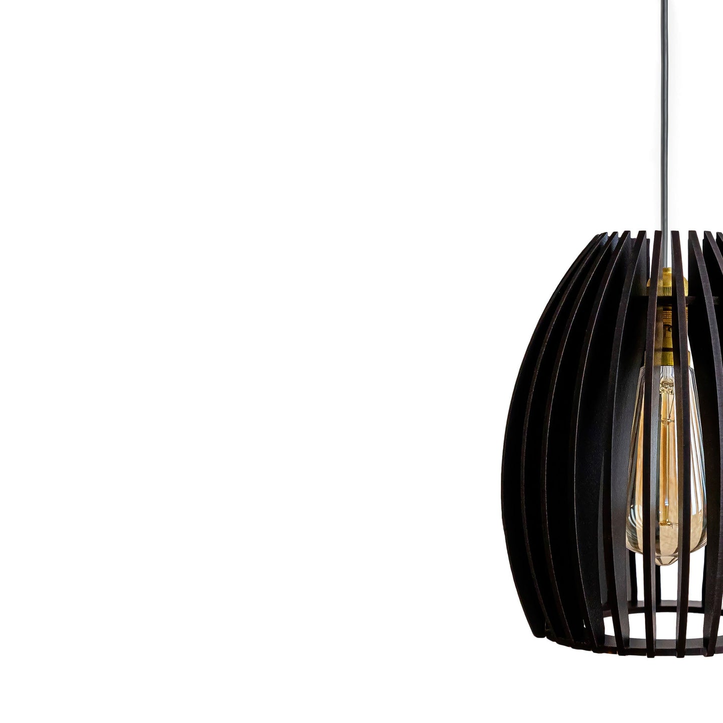 Carat Black Wood Ceiling Pendant Lamp