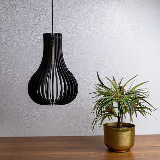 Carrie Black Engineered Wood Ceiling Pendant Lamp