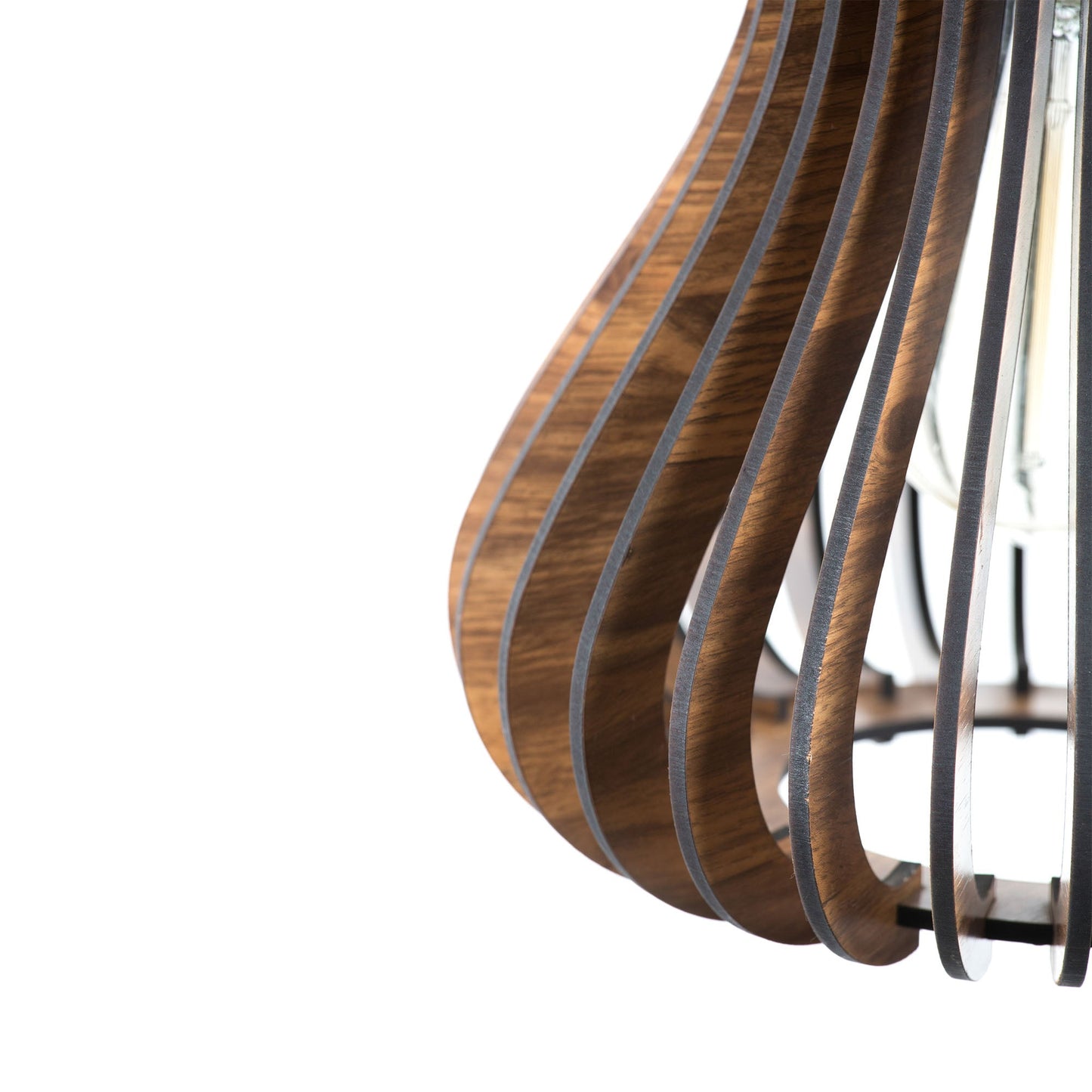 Curvy Engineered Wood Ceiling Pendant Lamp
