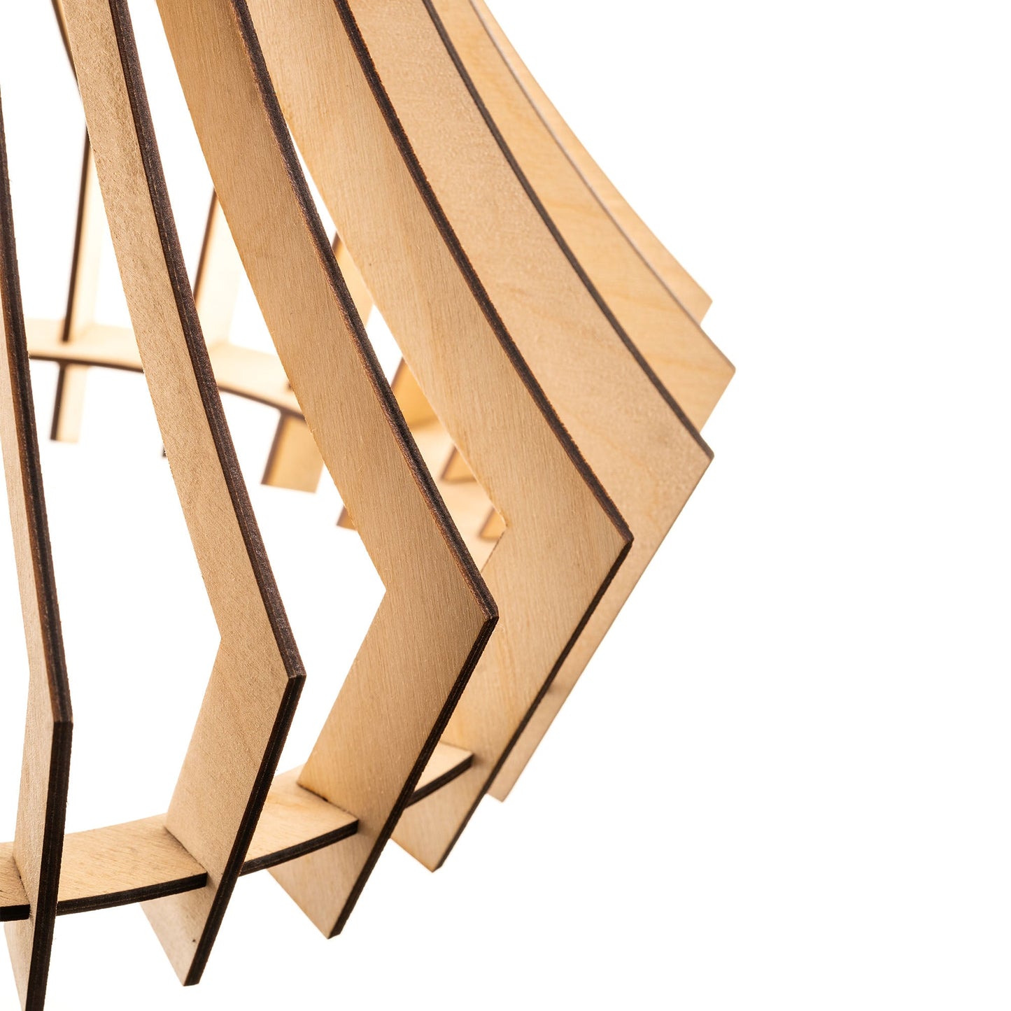 Bohem Birch Wood Pendant Lamp | Handcrafted Slatted Wooden Ceiling Light