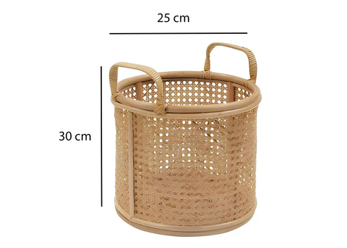 Taara Handcrafted Rattan and Bamboo Planter with Handles