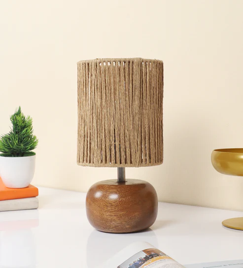 Silas Handcrafted Mango Wood Table Lamp