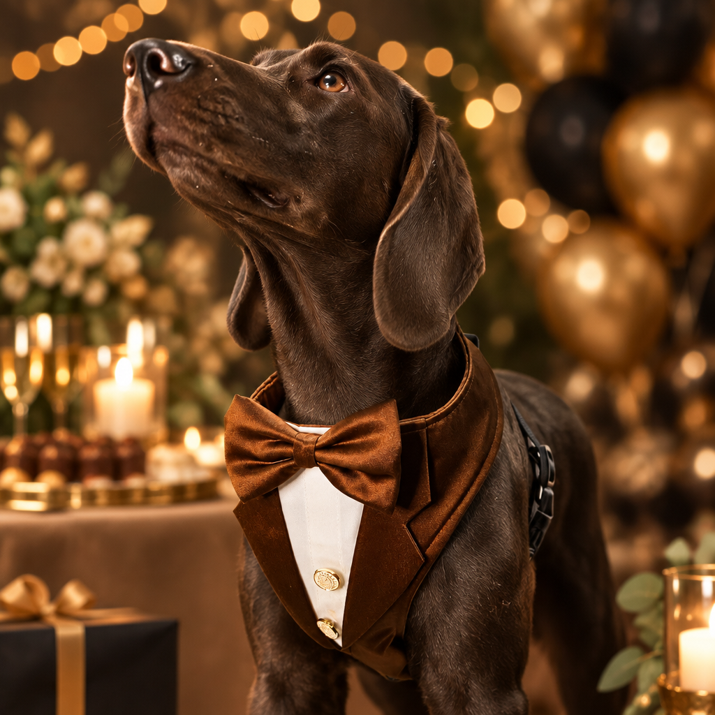 Premium Formal Dog Tuxedo Brown