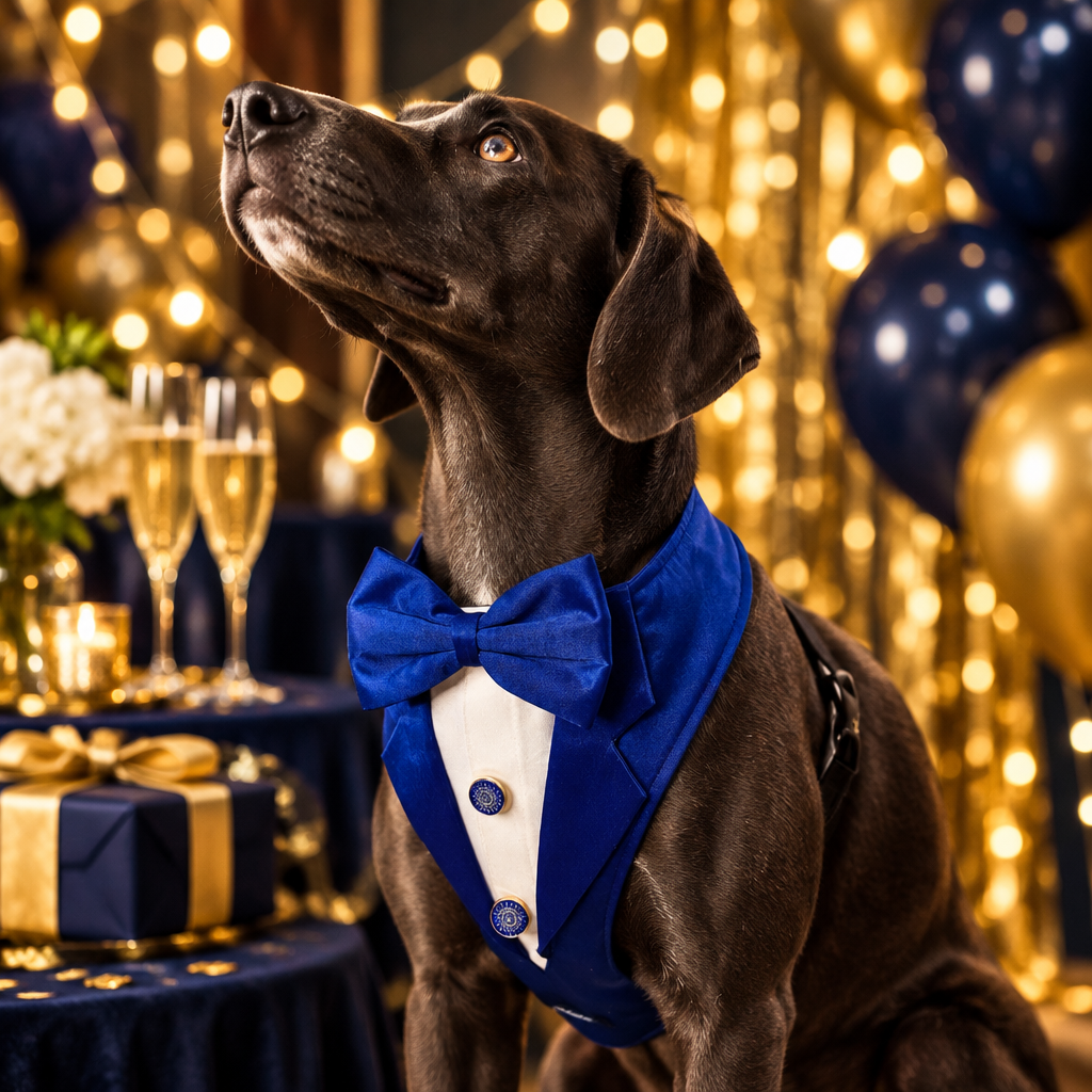 Premium Formal Dog Tuxedo Blue