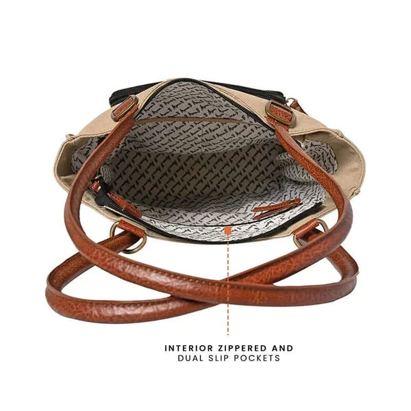 Two in One Convertible Handbag : Beige