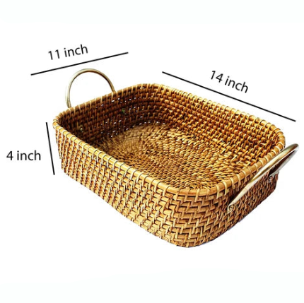 Aditi Handwoven Wicker Bathroom & Vanity Shelf Storage Basket