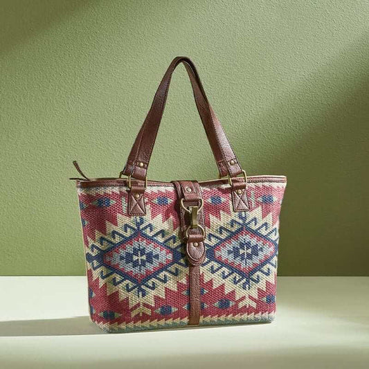Upcycled Canvas Medium Handbag for Women