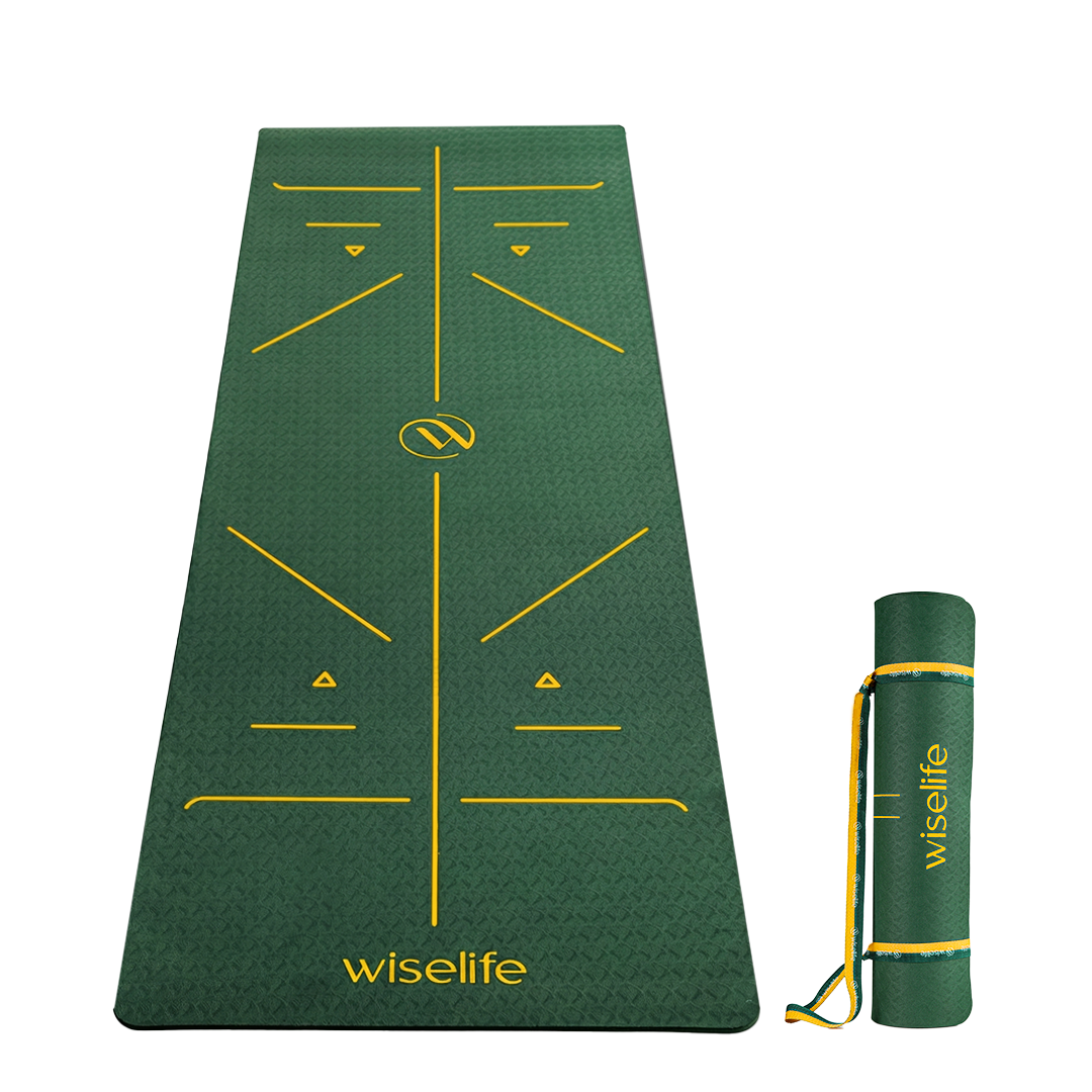 Wifelife True Alignment TPE Yoga Mat - 6mm Royal Green