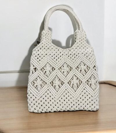 French Beauty. Macrame White Bag