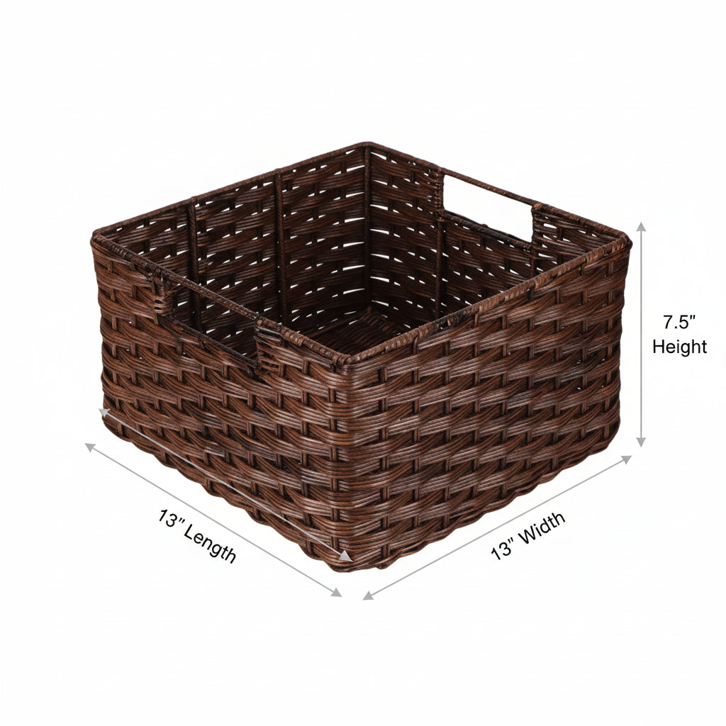 Aadhya Handwoven Wicker Storage Basket with Handles