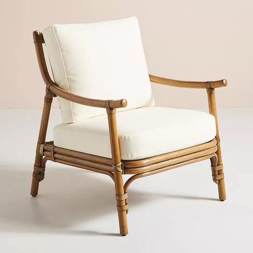 Anala Handcrafted Natural Rattan Lounge Chair