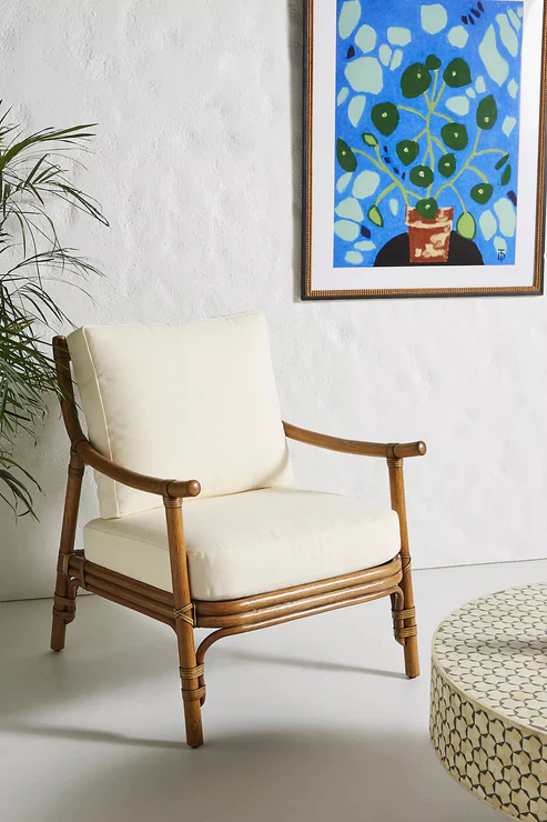 Anala Handcrafted Natural Rattan Lounge Chair