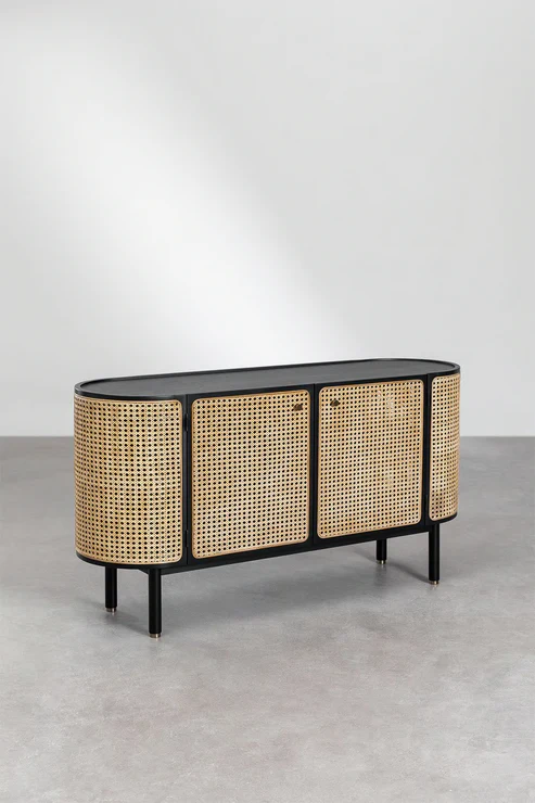 Anvi Handcrafted Rattan & Wood Sideboard