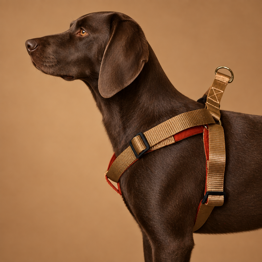 Premium Step-In Dog Harness Copper and Red