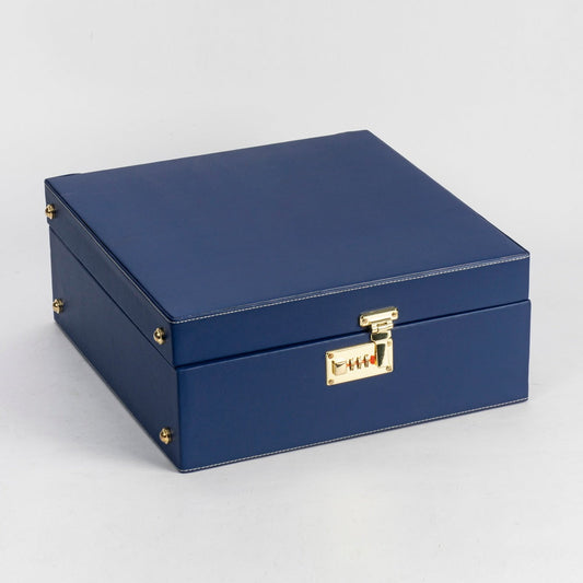 Abrazo Premium Crystal Blue Travel Bar Set | 10-Piece Handcrafted Bar Tool Kit