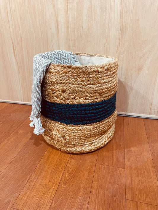 Handcrafted Braided Jute Storage Basket