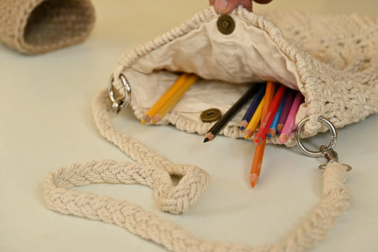 Hand-Knotted Macramé Crossbody Bag