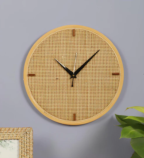 Terra Handcrafted Rattan and Bamboo Wall Clock