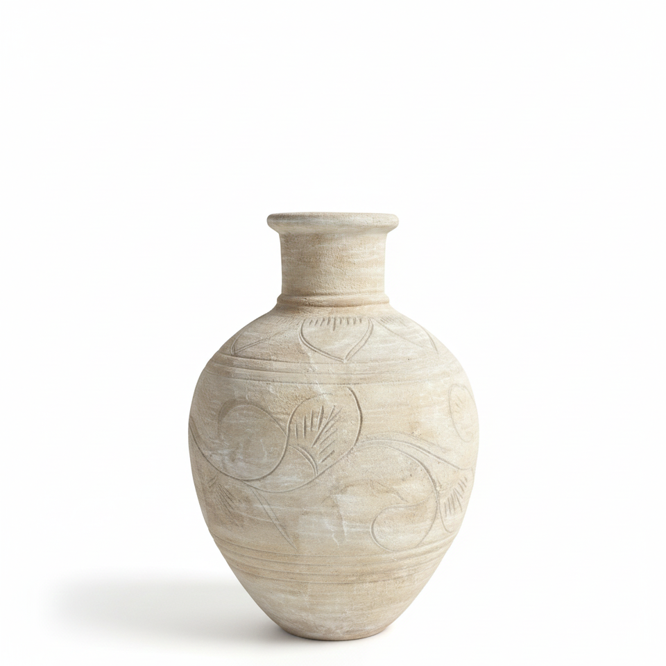 Dhosi Elegant Terracotta Etched Urn Planter