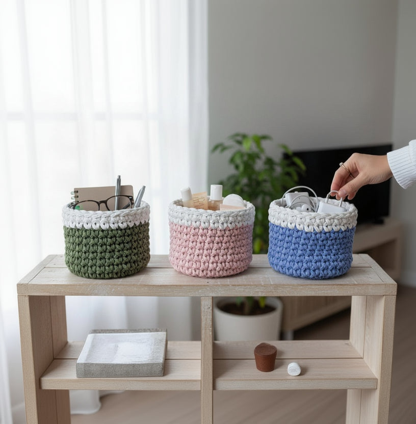 Hand-Knitted Cotton Pen Stand
