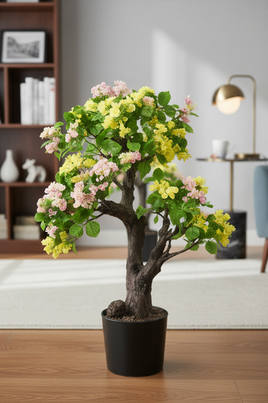 Premium Artificial Hydrangea & Bougainvillea Blossom Tree