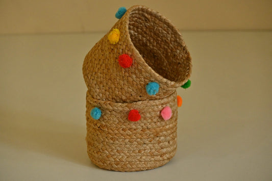 Handicraft Raffia & Jute Pen Holder