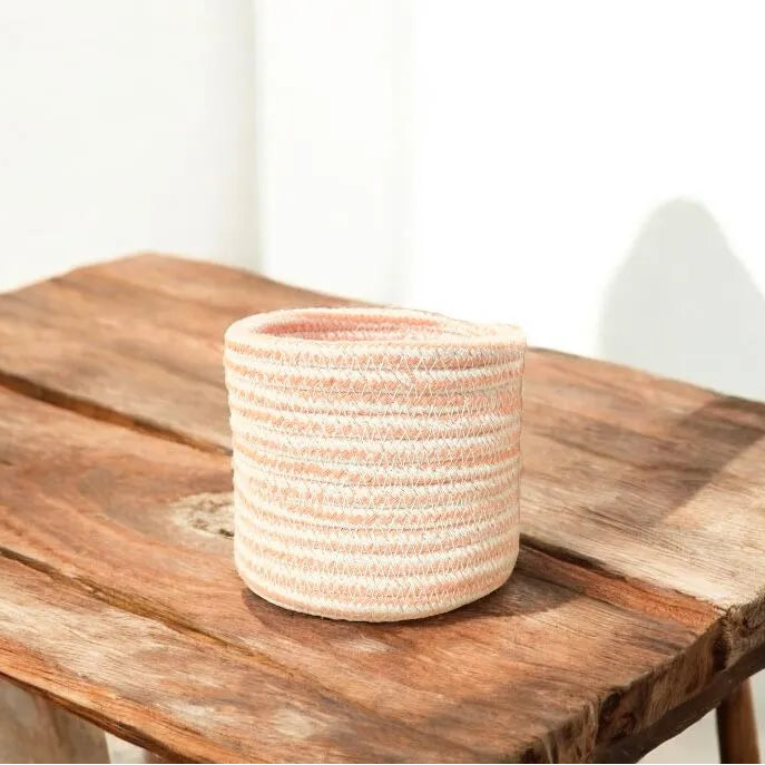 Handwoven Cotton & Jute Planter Basket