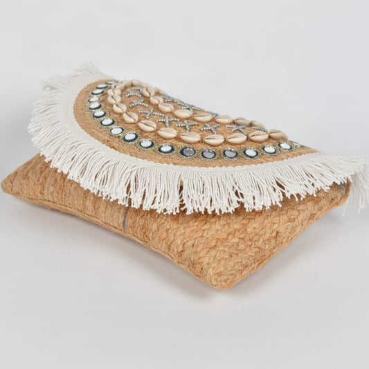 Handcrafted Jute Handbag & Clutch Purse