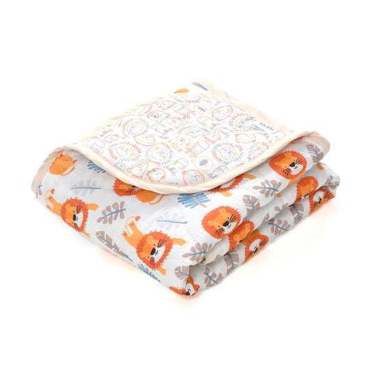 King Uncle Organic Cotton Quilted Muslin Reversible Blanket