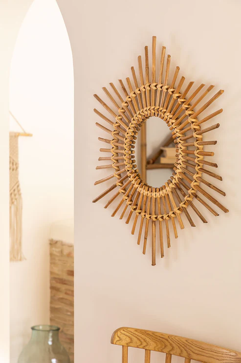Krisha Handcrafted Rattan Wall Mirror