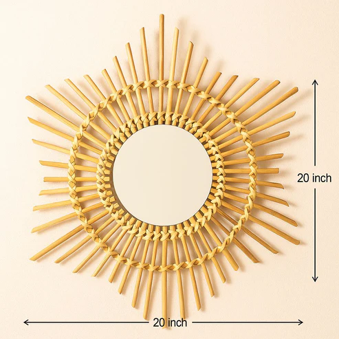 Krisha Handcrafted Rattan Wall Mirror
