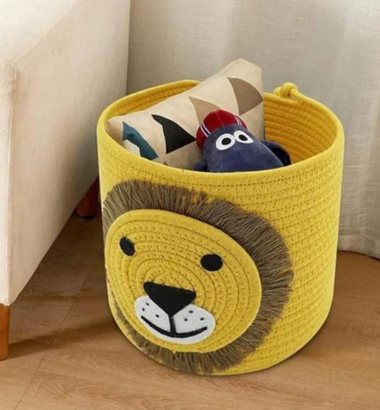 Lion Face Kids Basket – 10×10 Inch Multipurpose Kids Organizer