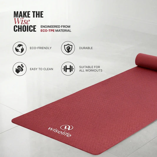 Wifelife Classic TPE Yoga Mat - 6mm Wine