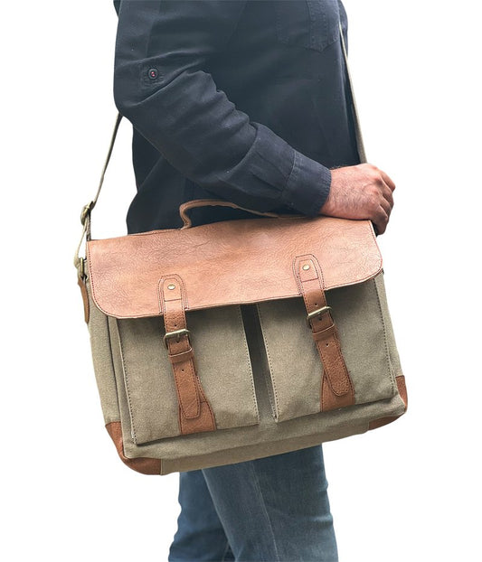 Flap Messenger Laptop Bag for Men & Women – Brown