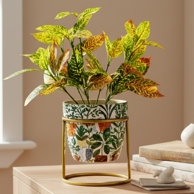 Round Cylinder Stand Planter multicolor