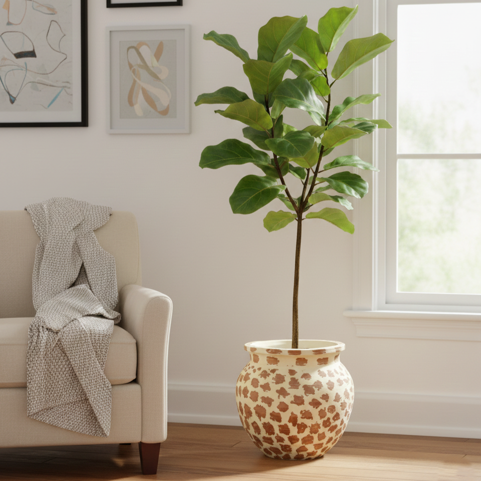 Naggar Terracotta Pot – Hand-Painted Artistic Statement Planter 26″, 30″ And 36″