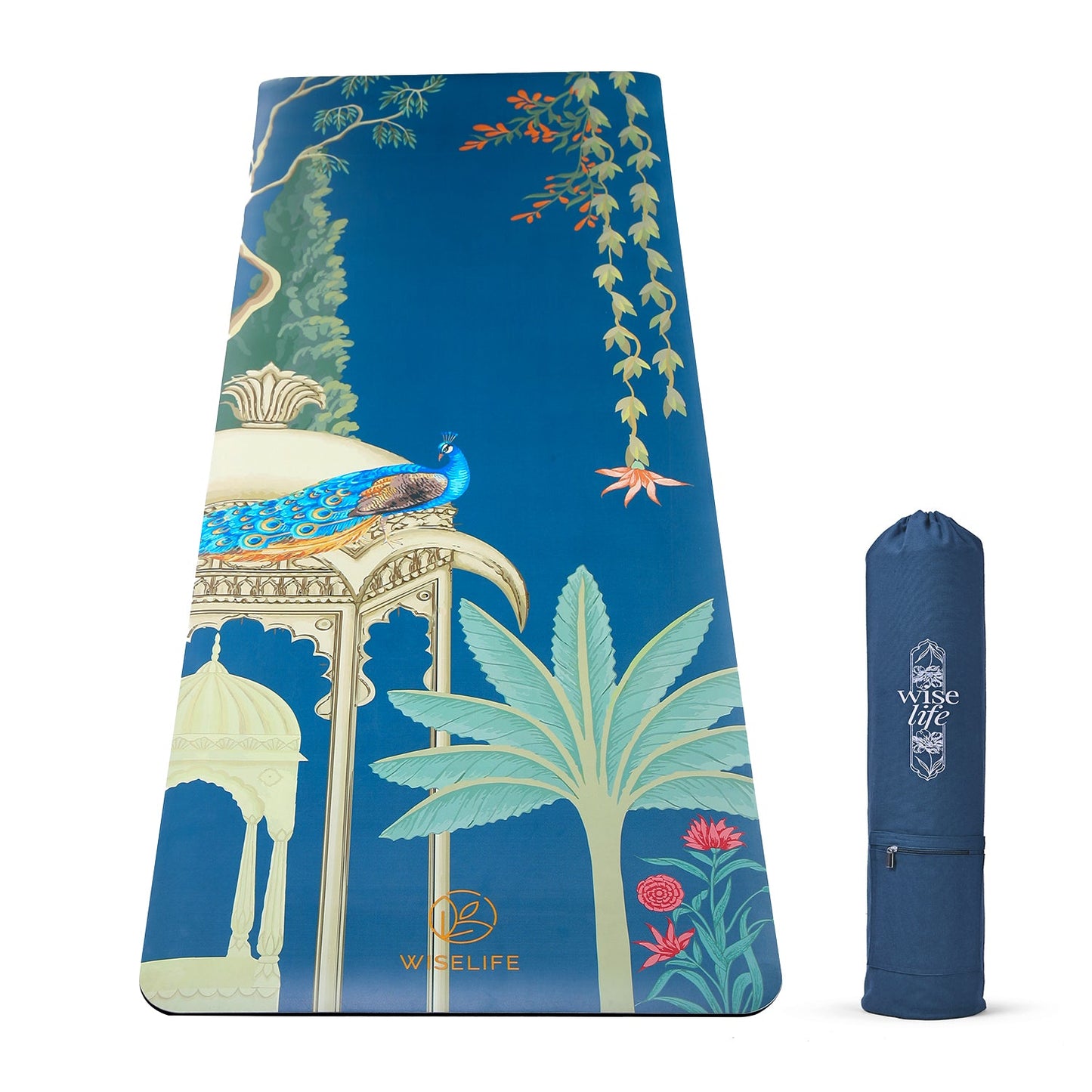 Professional PU & Natural Rubber Yoga Mat - 6mm Peacock