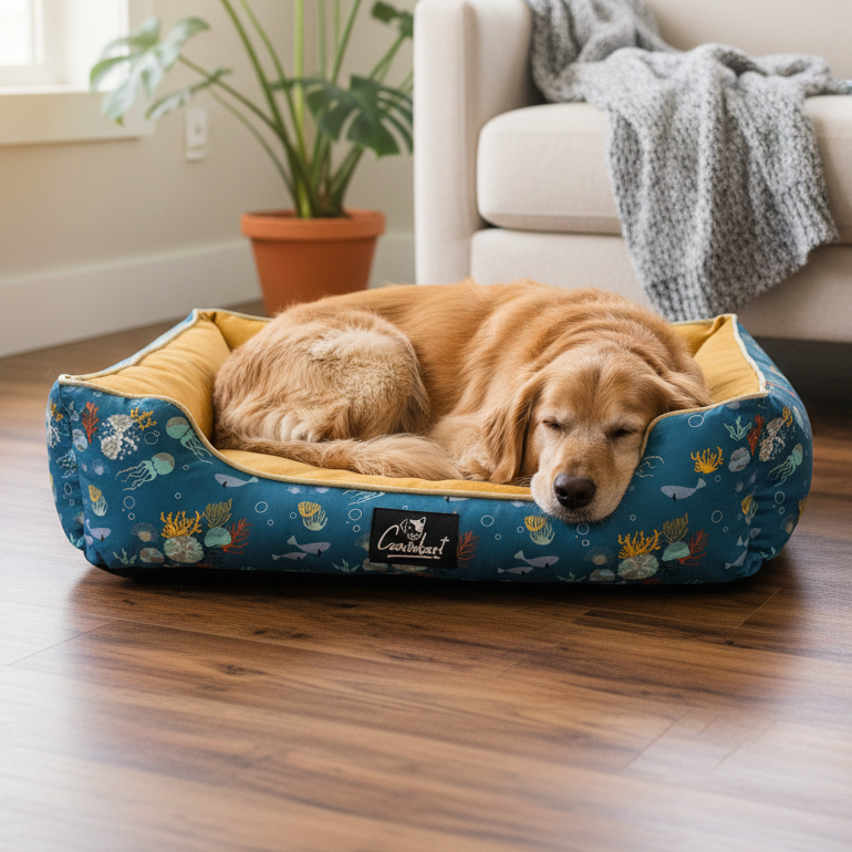 Premium Printed Dog Lounger Bed Ocean